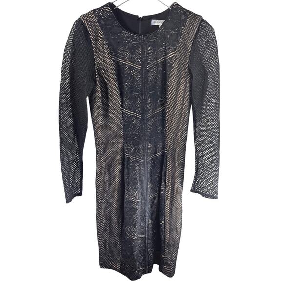 Dress The Population Tori Lace Overlay Body-Con Dress Size M - Picture 3 of 7